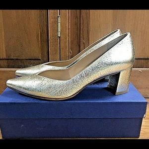 Stuart Weitzman Shoes Gold Foil Shoes $395  Sz 8